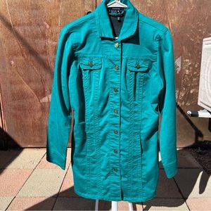 Teal Jean Jacket, By French Dressing Jeans - Size Small